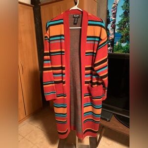 Wrangler Retro Red and Teal Knit Sweater